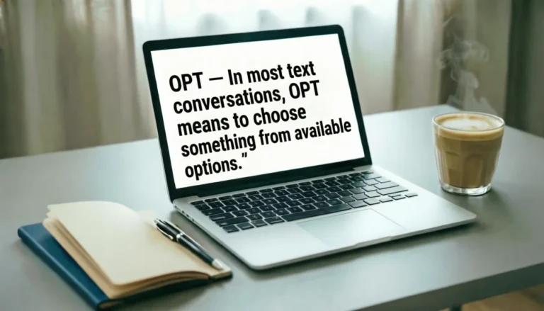 What Does OPT Mean in Text Slang